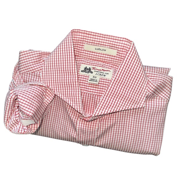 Thomas Mason For J. Crew Ludlow Slim Fit Small Check Plaid Dress Shirt - Picture 6 of 6